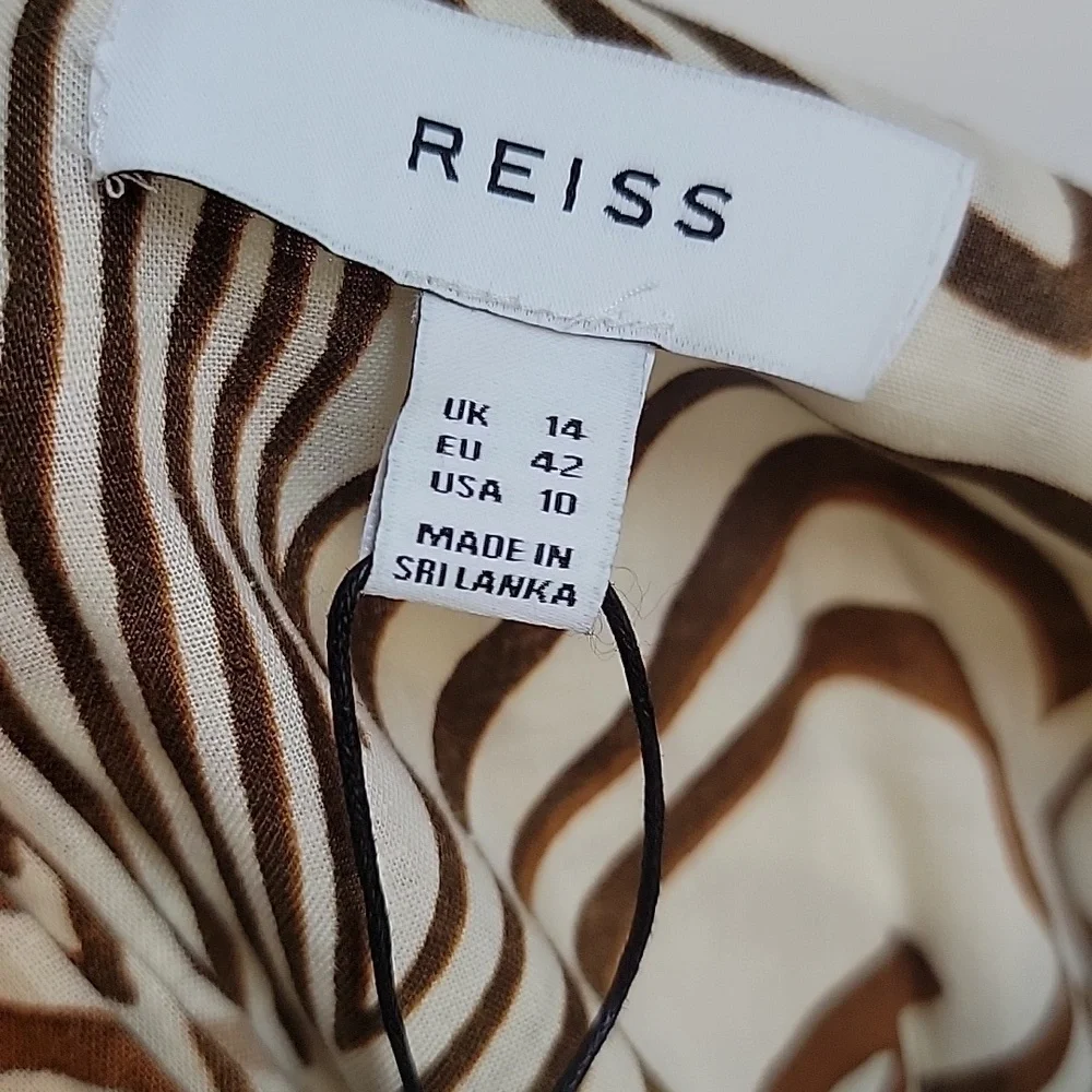 REISS | Rosie Animal Print Faux Wrap Style Dress - Picture 3 of 16